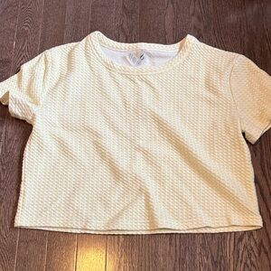 Lou & Grey Yellow Textured Short Sleeve Tee